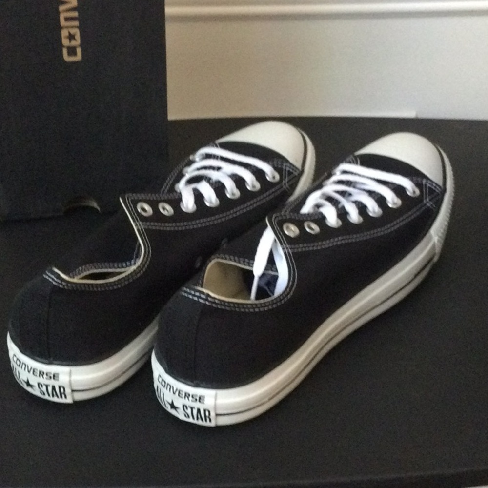 NIB Converse- All Star black white shoes, size 12 mens 14 womens - Picture 2 of 4